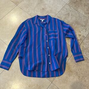 Women’s button down loose stripe shirt